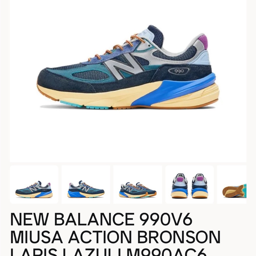 COPY - New Balance 990v6 Sneakers - Blue and Gray